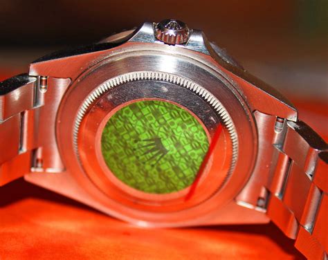 holographic rolex|Rolex watch back side.